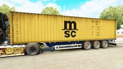 La semi-remorque-le porte-conteneurs MSC armement en Équipage des Services pour Euro Truck Simulator 2