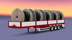 Flachbett-Auflieger mit Kabel laden für Euro Truck Simulator 2