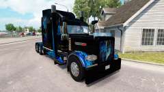 Skin Monster Energy Blau für den truck-Peterbilt 389 für American Truck Simulator