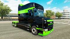 La peau Noir-vert-pour camion Scania T pour Euro Truck Simulator 2