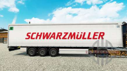 La peau Schwarzmuller semi-remorque sur un rideau pour Euro Truck Simulator 2