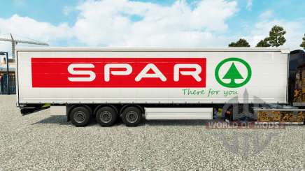 La peau Spar sur un rideau semi-remorque pour Euro Truck Simulator 2