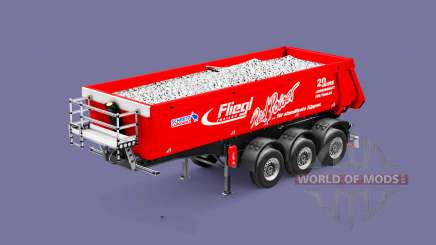 Semi-trailer tipper Fliegl Schmitz Red Power für Euro Truck Simulator 2