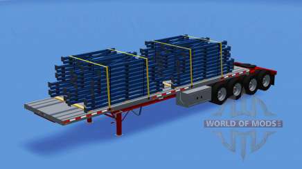 La semi-remorque plate-forme avec la cargaison pour American Truck Simulator