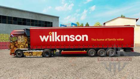 La peau Wilkinson sur un rideau semi-remorque pour Euro Truck Simulator 2