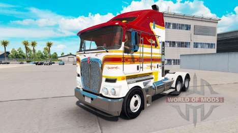 Скин Weißen und Braunen Streifen на Kenworth K20 für American Truck Simulator
