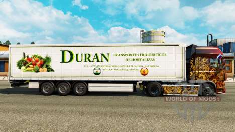La peau Duran sur un rideau semi-remorque pour Euro Truck Simulator 2