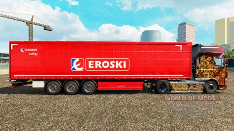 La peau Eroski sur un rideau semi-remorque pour Euro Truck Simulator 2