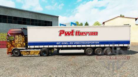 La peau PWT Thermo sur un rideau semi-remorque pour Euro Truck Simulator 2