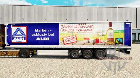La peau Aldi Markt v2 sur un rideau semi-remorqu pour Euro Truck Simulator 2
