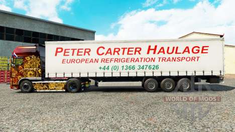 Haut Peter Carter Spedition auf Vorhang semi-tra für Euro Truck Simulator 2