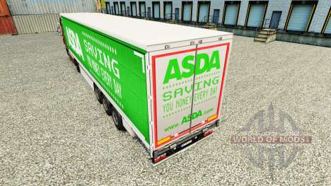 La peau ASDA sur un rideau semi-remorque pour Euro Truck Simulator 2