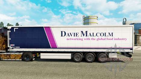 La peau Davie Malcolm sur un rideau semi-remorqu pour Euro Truck Simulator 2