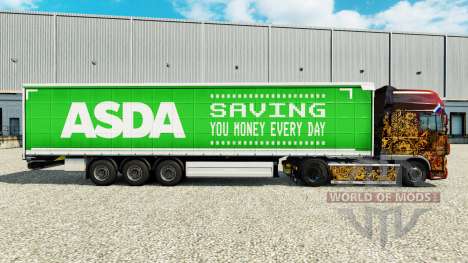 La peau ASDA sur un rideau semi-remorque pour Euro Truck Simulator 2