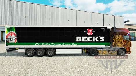 La peau Becks sur un rideau semi-remorque pour Euro Truck Simulator 2