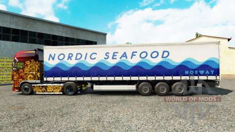 La peau Nordique de fruits de Mer sur un rideau  pour Euro Truck Simulator 2