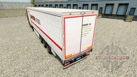 Haut Bakker auf einen Vorhang semi-trailer für Euro Truck Simulator 2