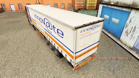 La peau Innover Logistique sur un rideau semi-re pour Euro Truck Simulator 2