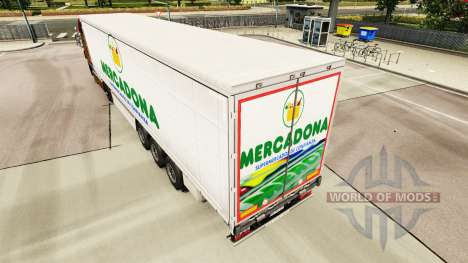 La peau Mercadona sur un rideau semi-remorque pour Euro Truck Simulator 2