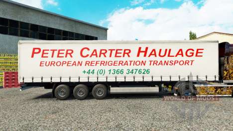 Haut Peter Carter Spedition auf Vorhang semi-tra für Euro Truck Simulator 2