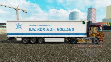 La peau E. W. Kok & Zn en Hollande rideau semi-r pour Euro Truck Simulator 2