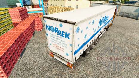 La peau Norrek sur un rideau semi-remorque pour Euro Truck Simulator 2