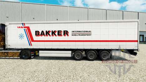 Haut Bakker auf einen Vorhang semi-trailer für Euro Truck Simulator 2