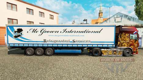 La peau Mc Geown sur un rideau semi-remorque pour Euro Truck Simulator 2