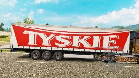 La peau Tyskie sur un rideau semi-remorque pour Euro Truck Simulator 2