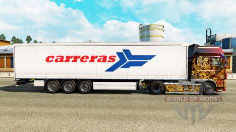 La peau Carreras sur un rideau semi-remorque pour Euro Truck Simulator 2