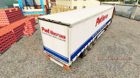 La peau PWT Thermo sur un rideau semi-remorque pour Euro Truck Simulator 2