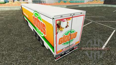 La peau Globus rideau semi-remorque pour Euro Truck Simulator 2