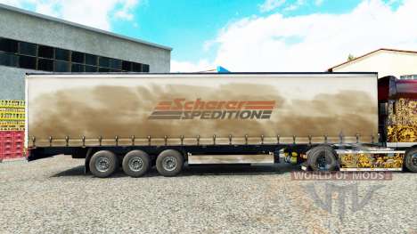 La peau Spedition Scherer sur un rideau semi-rem pour Euro Truck Simulator 2