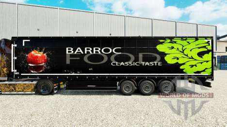 Haut Barroc Essen auf einen Vorhang semi-trailer für Euro Truck Simulator 2