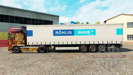 La peau ROHLIG SUUS la Logistique sur un rideau  pour Euro Truck Simulator 2
