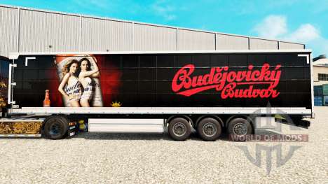 La peau Budweiser sur un rideau semi-remorque pour Euro Truck Simulator 2