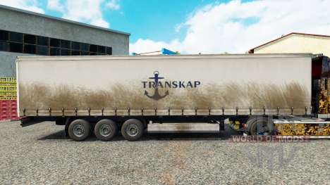 La peau Transkap sur un rideau semi-remorque pour Euro Truck Simulator 2