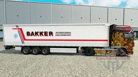 La peau Bakker sur un rideau semi-remorque pour Euro Truck Simulator 2