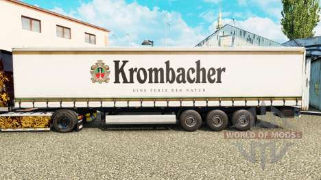 La peau Krombacher sur un rideau semi-remorque pour Euro Truck Simulator 2