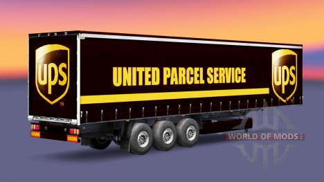 La peau United Parcel Service sur un rideau semi pour Euro Truck Simulator 2