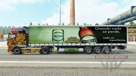 Haut Ecobier auf einen Vorhang semi-trailer für Euro Truck Simulator 2