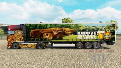 Haut Zubr auf einen Vorhang semi-trailer für Euro Truck Simulator 2