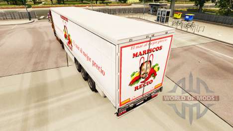 La peau Mariscos Recio sur un rideau semi-remorq pour Euro Truck Simulator 2