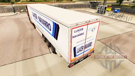 La peau Llacer y Navarro sur un rideau semi-remo pour Euro Truck Simulator 2