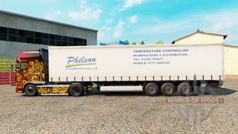 Haut Philson auf einen Vorhang semi-trailer für Euro Truck Simulator 2