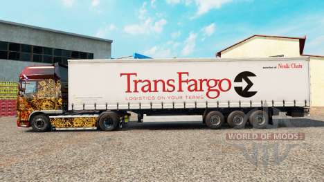 La peau Trans Fargo sur un rideau semi-remorque pour Euro Truck Simulator 2