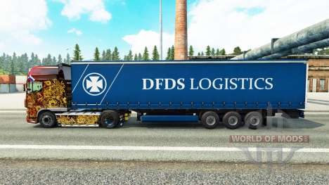 Haut DFDS Logistics auf einen Vorhang semi-trail für Euro Truck Simulator 2