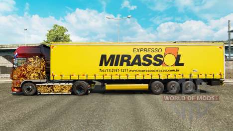 La peau Mirassol Logistique sur un rideau semi-r pour Euro Truck Simulator 2