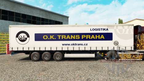 De la peau O. K. Trans Praha sur un rideau semi- pour Euro Truck Simulator 2