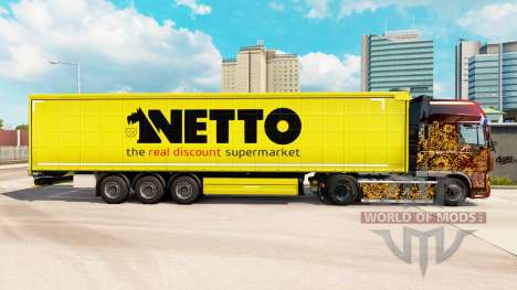 La peau Netto sur un rideau semi-remorque pour Euro Truck Simulator 2